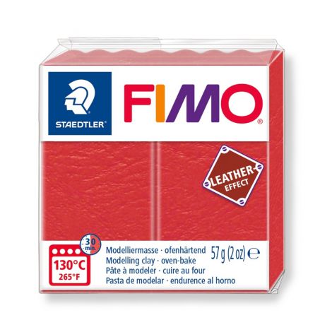 Kostka FIMO leather effect 57g, arbuzowy, masa termoutwardzalna