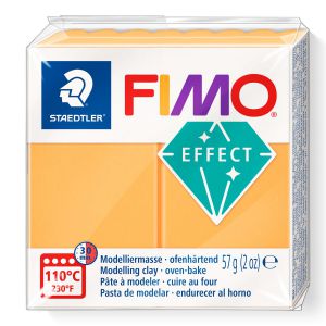 Kostka FIMO leather effect 57g, neon pomarańczowy, masa termoutwardzalna