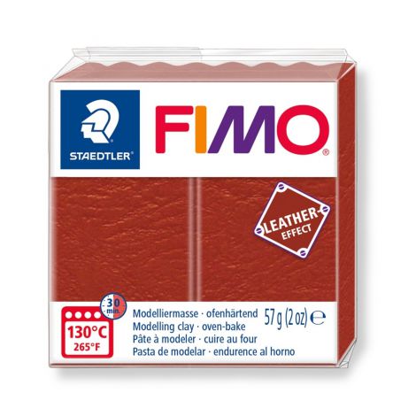 Kostka FIMO leather effect 57g, rdzawy, masa termoutwardzalna