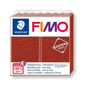 Kostka FIMO leather effect 57g, rdzawy, masa termoutwardzalna