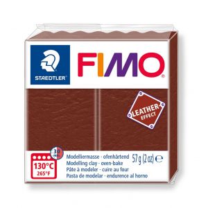 Kostka FIMO leather effect 57g, orzechowy, masa termoutwardzalna
