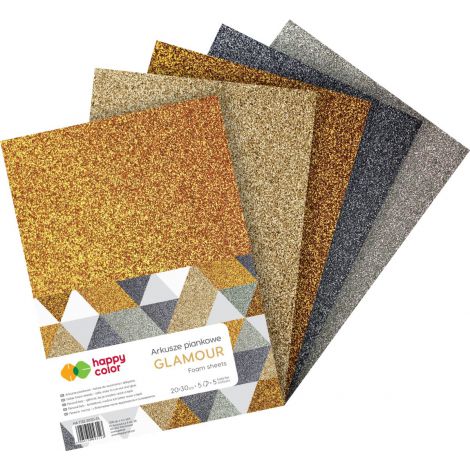 Arkusze piankowe Happy Color Brokat Glamour A4/5
