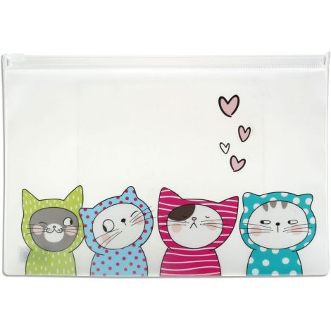 Teczka z suwakiem plastikowa M&G A5 So Many Cats - 4