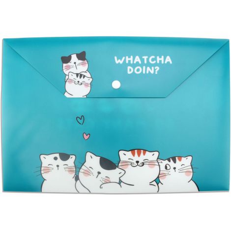 Teczka z zatrzaskiem plastikowa M&G A4 So Many Cats