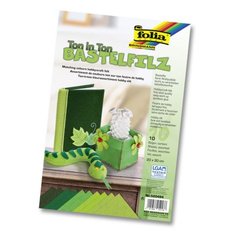 Filc dekoracyjny Folia Mix Zielony, 10ark