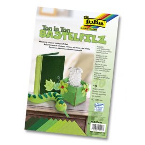 Filc dekoracyjny Folia Mix Zielony, 10ark