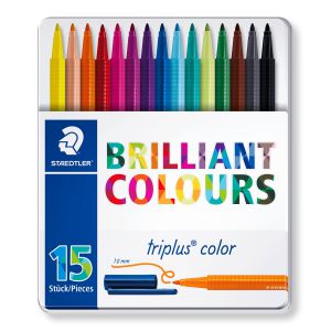 Flamaster Staedtler Triplus, 15 kolorów w metalowym opakowaniu