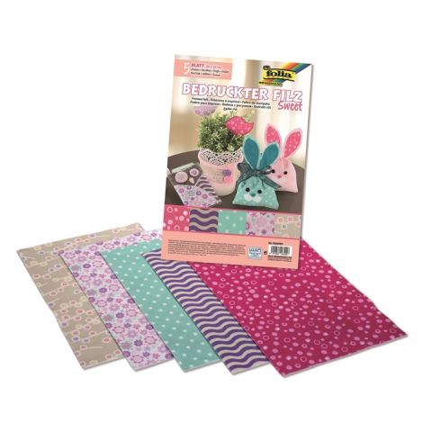 Filc dekoracyjny Folia z nadrukiem Sweet, 5ark