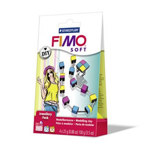 Zestaw biżuteryjny Staedtler Fimo Soft/Effect, Kostki, 4x25g+akcesoria