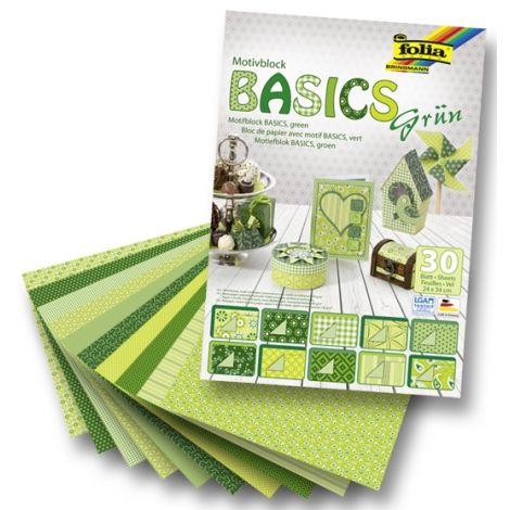 Blok z motywami Folia Basics, zielony
