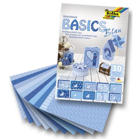 Blok z motywami Folia Basics, niebieski