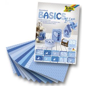 Blok z motywami Folia Basics, niebieski