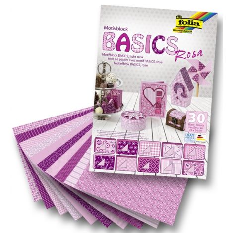 Blok z motywami Folia Basics, różowy