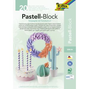 Blok rysunkowy Folia Kolorowy A4/20/300g lub 130g Pastel
