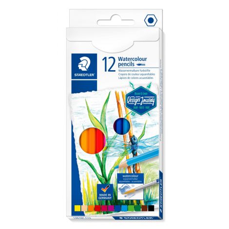 Kredki akwarelowe Staedtler Design Journey sześciokątne, 12 kolorów