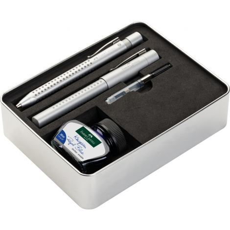 Zestaw Prezentowy Faber-Castell Grip 2011 (Pióro Wieczne + Długopis + Konwerter + Atrament 30 ml)