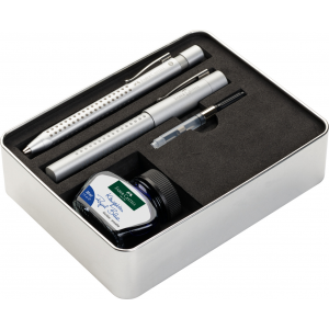 Zestaw Prezentowy Faber-Castell Grip 2011 (Pióro Wieczne + Długopis + Konwerter + Atrament 30 ml)