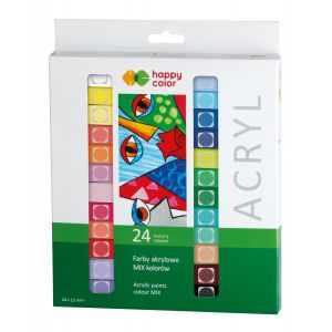 Farby akrylowe Happy Color Hobby, 24 kolory