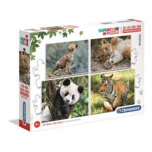 Puzzle Clementoni 20+60+100+180el Supercolor Progressive Wildlife
