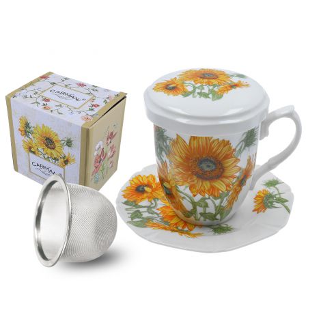 Kubek Carmani 300ml z sitkiem, przykrywką i podstawką