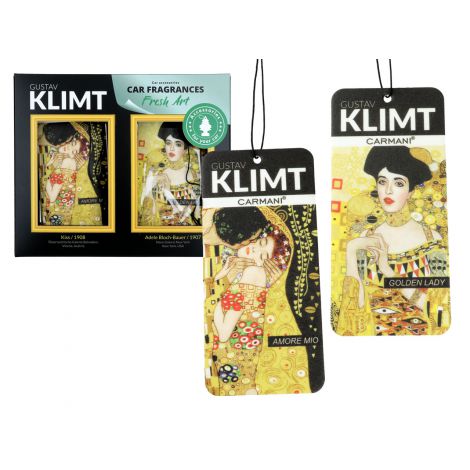 Komplet dwóch zapachów samochodowych - G. Klimt, Amore mio i Golden Lady