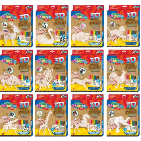 Puzzle drewniane, mix wzorów - 2