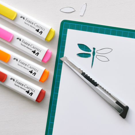 Markery do tkanin Faber-Castell zestaw podstawowy, 5 kolorów - 2