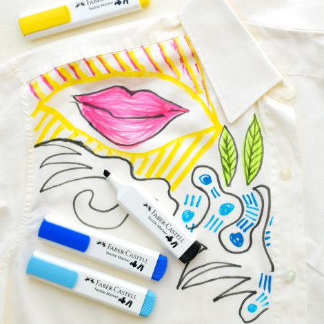 Markery do tkanin Faber-Castell zestaw podstawowy, 5 kolorów - 3