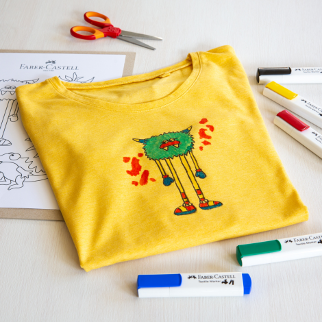 Markery do tkanin Faber-Castell zestaw podstawowy, 5 kolorów - 8