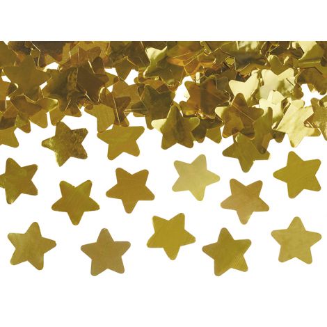 Tuba konfetti PartyDeco z gwiazdkami, złota, 40cm - 3