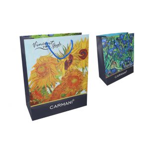 Torebka prezentowa 25x20x10cm - V. van Gogh, Irysy, Słoneczniki