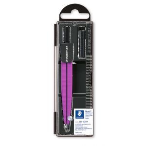 Cyrkiel Staedtler szkolny, z etui na grafity, fioletowy