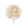 Balon foliowy Happy Birthday, 35cm, jasny różowy - 2