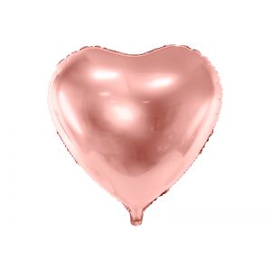 Balon foliowy Serce, 45cm, różowe złoto