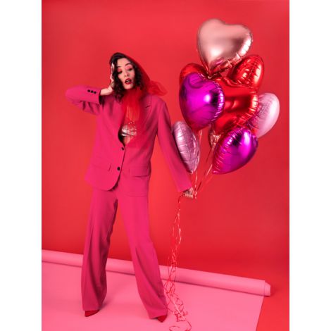 Balon foliowy Serce, 45cm, ciemny róż - 7
