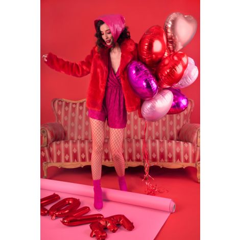 Balon foliowy Serce, 45cm, ciemny róż - 8