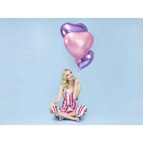Balon foliowy Serce, 61cm, jasny róż - 2