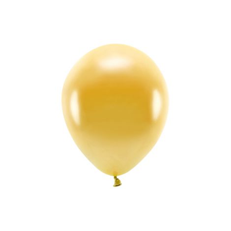 Balony Eco metalizowane, 26cm, złoty, 10 sztuk