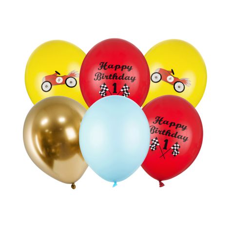 Balony Happy Birthday, 30cm, mix kolorów, 6 sztuk