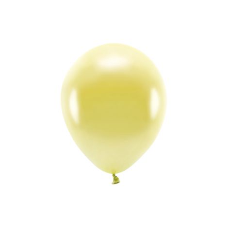 Balony Eco metalizowane, 26cm, jasny złoty, 10 sztuk