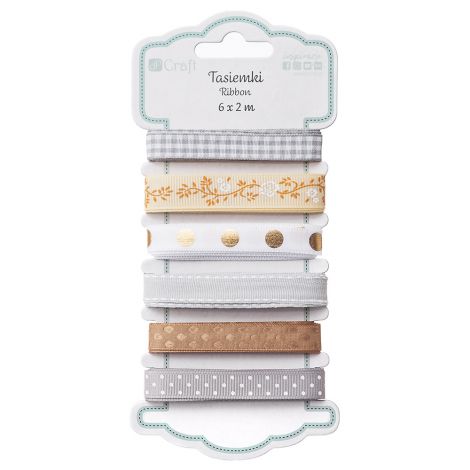 Tasiemki satynowe dpCraft Neutrals, 6x2m