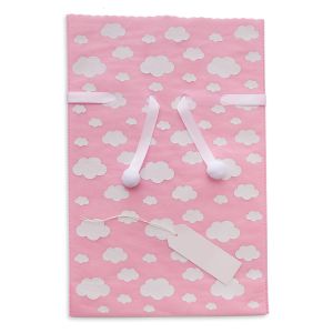 Torebka Prezentowa 30x45cm, Chmurki Pink