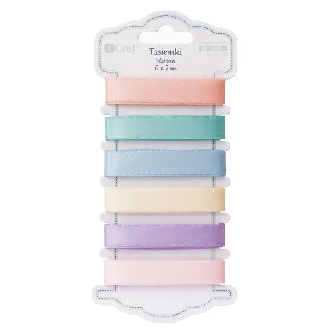 Tasiemki satynowe dpCraft Pastels, 6x2m