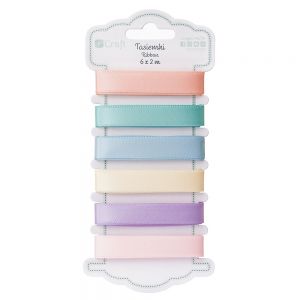 Tasiemki satynowe dpCraft Pastels, 6x2m