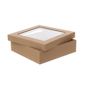 Pudełko Tekturowe Z Oknem 23,5x23,5x6,5cm - Kraft