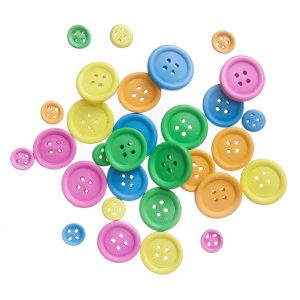 Guziki dpCraft drewniane 30szt, Mix Neon