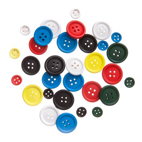 Guziki dpCraft drewniane 30szt, Mix Brights