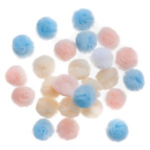 Pompony tiulowe dpCraft 2cm Mix, 24szt