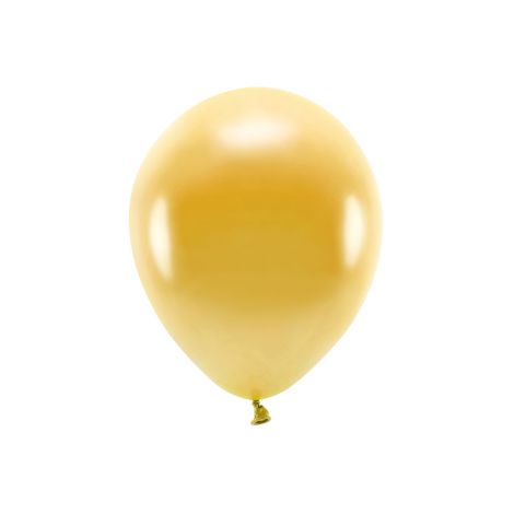Balony Eco metalizowane, 30cm, złoty, 10 sztuk