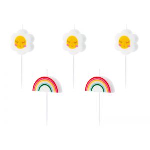 Świeczki urodzinowe Stokrotki, 2 - 3,5 cm, 5 sztuk